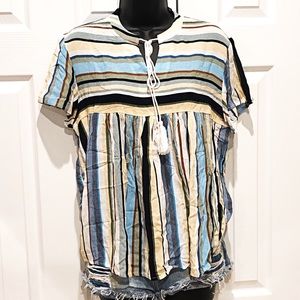 SHEIN Striped Colorful Blouse